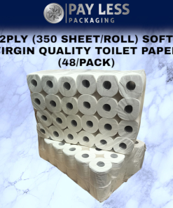2PLY SOFT VIRGIN QUALITY TOILET PAPER 350 SHEETS 48PACK